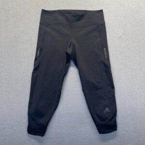 Adidas Energy Running Climacool Cropped Capri Tights,Black,Size Small,Drawstring